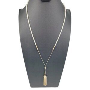 Delicate Adjustable Crystal Necklace  Gold Tone Tassels Slider Bead Golden AB